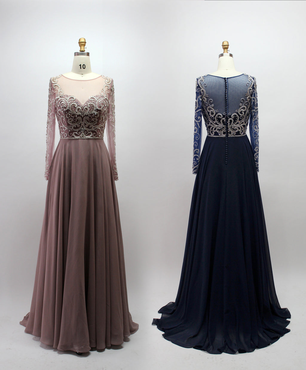 Wholesale Beaded Mother of Bride Dresses with Sleeves 32540