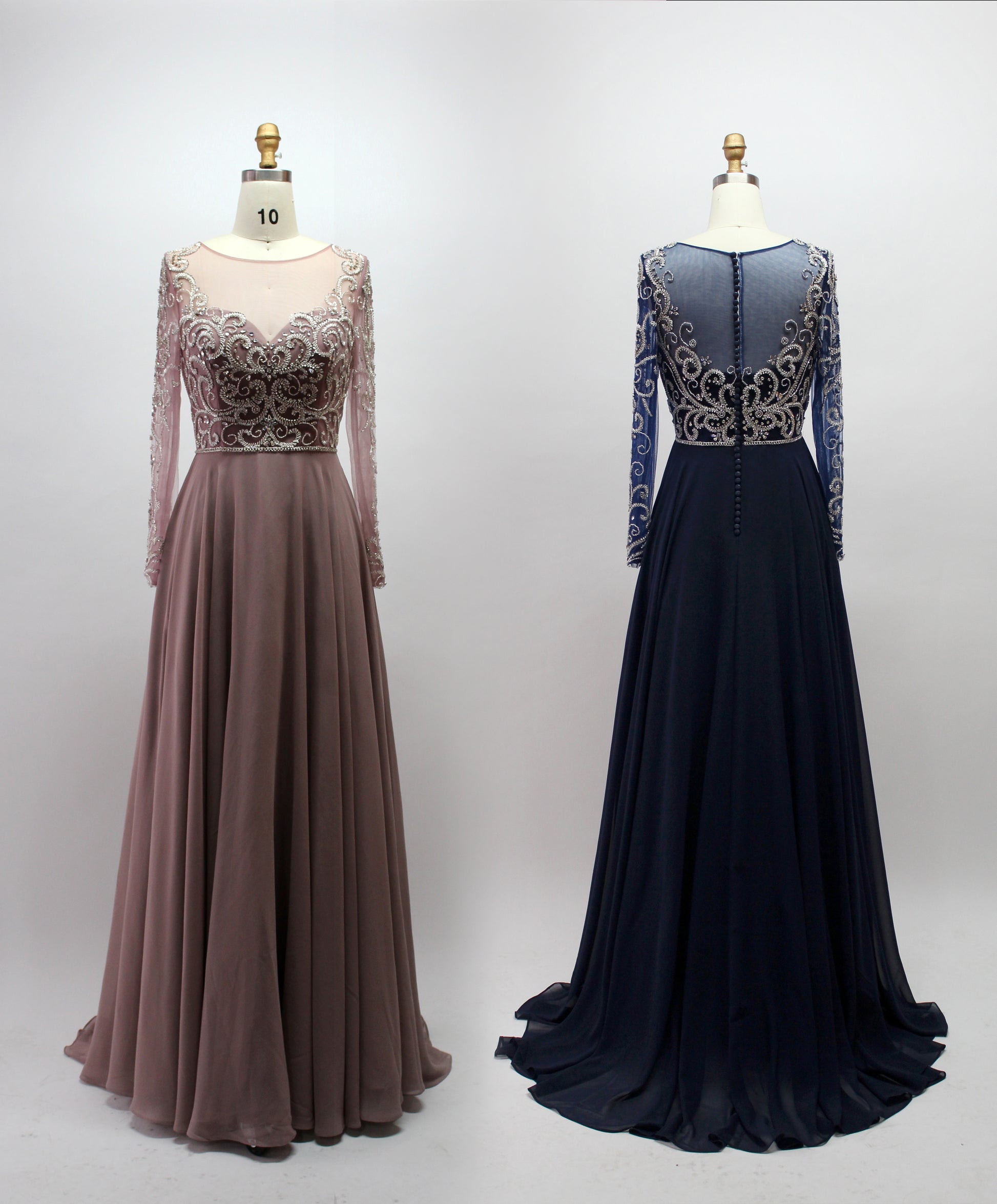 Wholesale Beaded Mother of Bride Dresses with Sleeves 32540