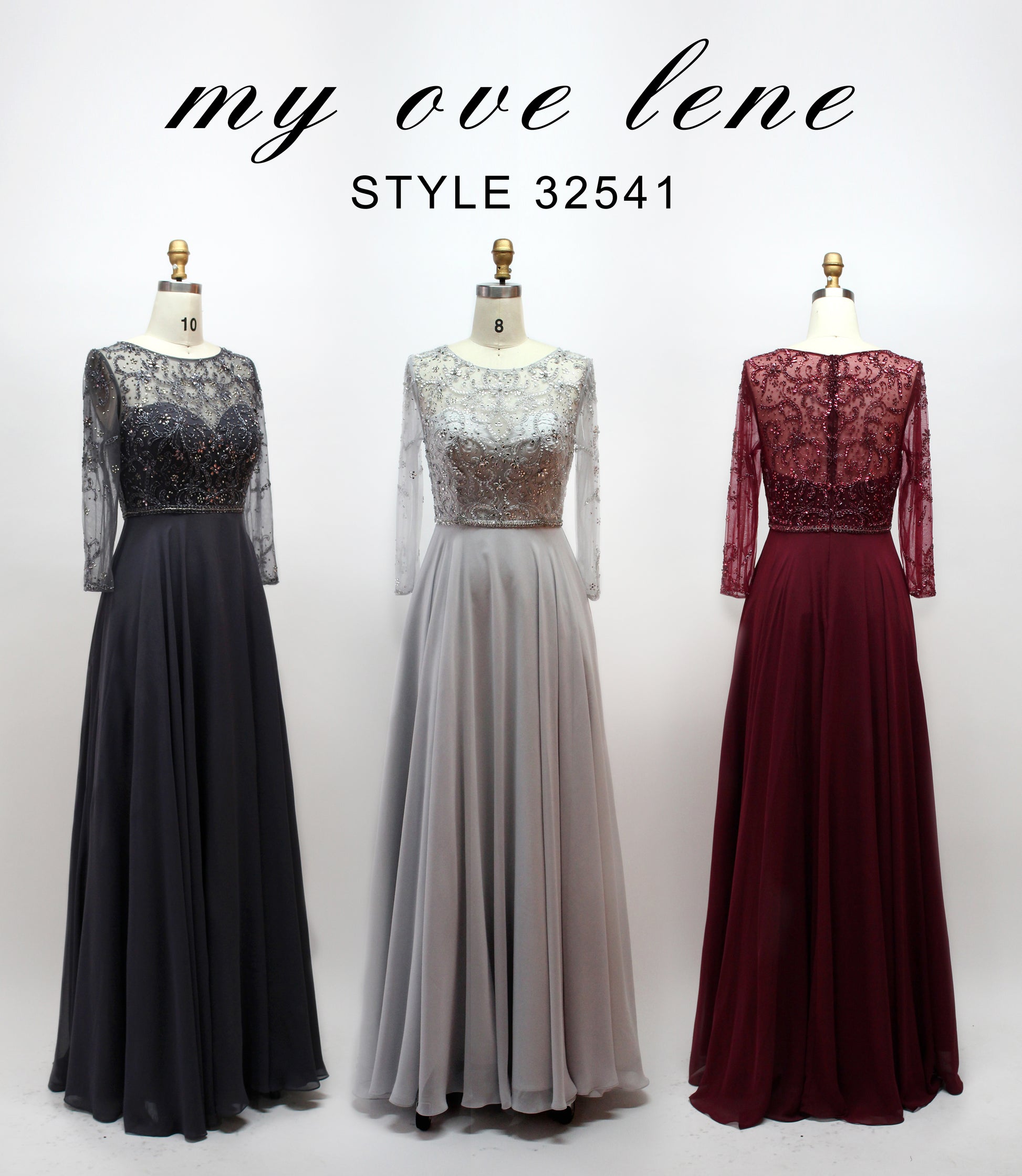 Wholesale Beaded Mother of Bride Dress with Long Sleeves 32541