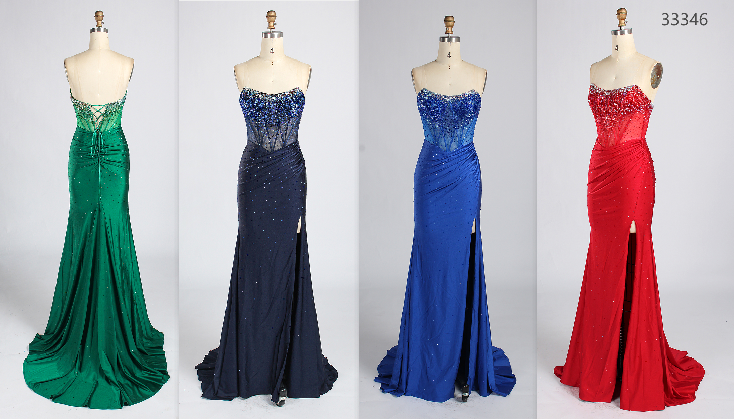 Wholesale Blue Rhinestone Mermaid Prom Dress 33346