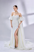 Wholesale Off-Shoulder Floral Wedding Dress with High Slit 3333
