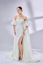 Wholesale Off-Shoulder Floral Wedding Dress with High Slit 3333
