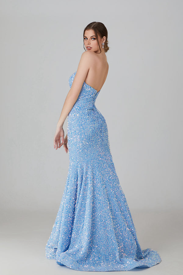 Wholesale Sequin Mermaid Prom Gown with Crisscross Back 32736