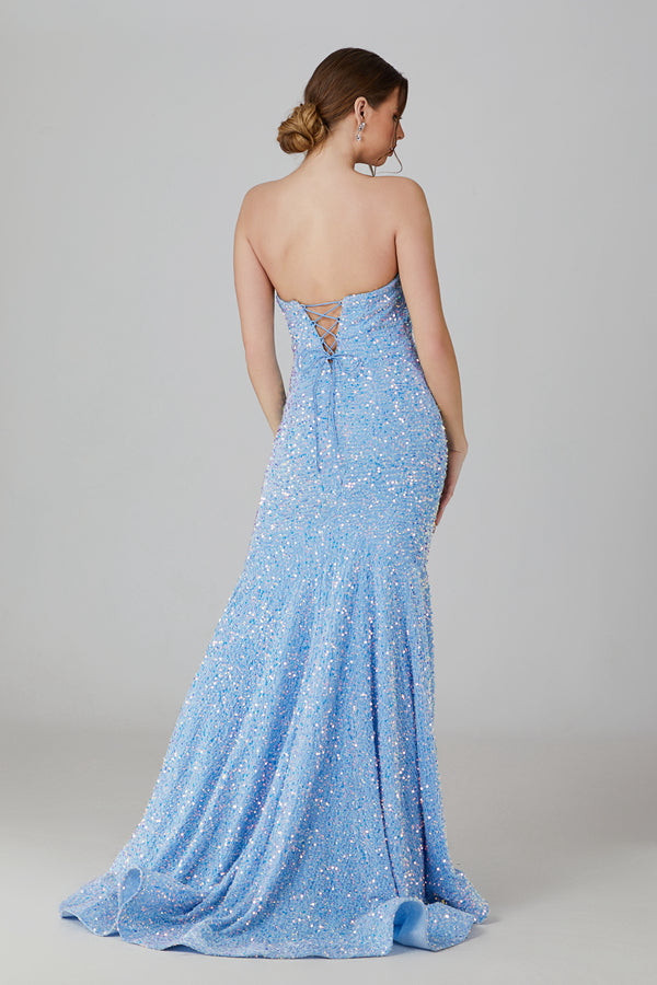 Wholesale Sequin Mermaid Prom Gown with Crisscross Back 32736