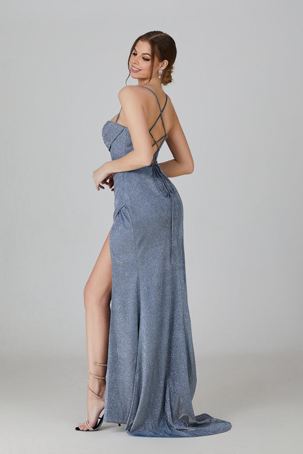 Wholesale Opulence: Feathered Glamour and Sparkling Sequins Mermaid Prom Dress D-099