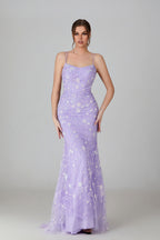 Wholesale Lace Appliqué Mermaid Prom Gown with Sheer Net Overlay