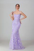 Wholesale Lace Appliqué Mermaid Prom Gown with Sheer Net Overlay
