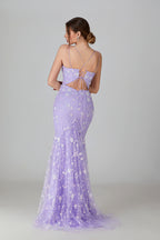 Wholesale Lace Appliqué Mermaid Prom Gown with Sheer Net Overlay