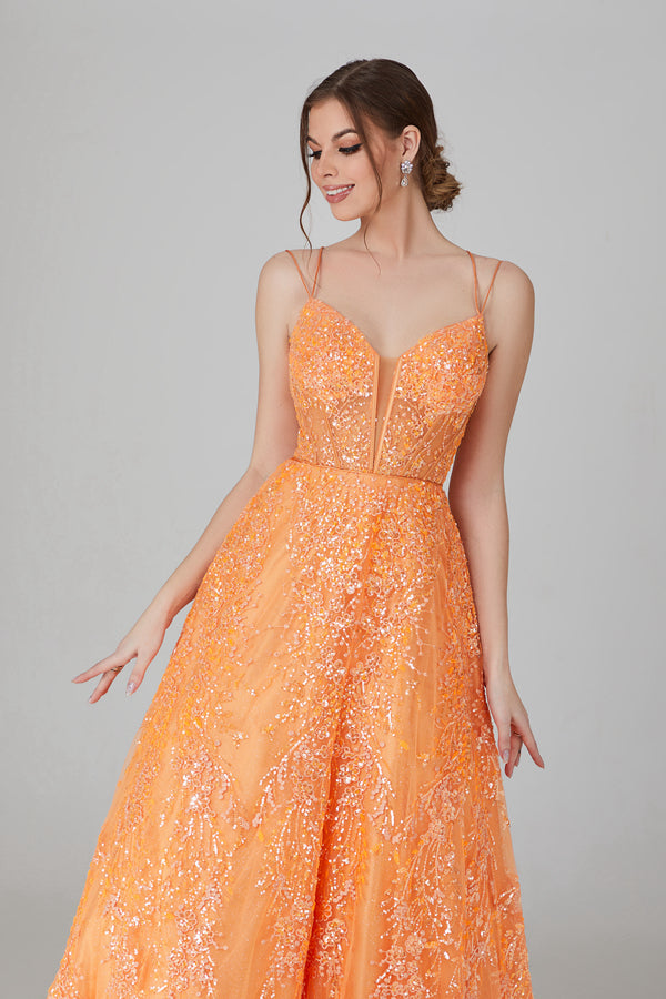 Wholesale Embroidered Sequin Prom Gown With Crisscross Back 32753