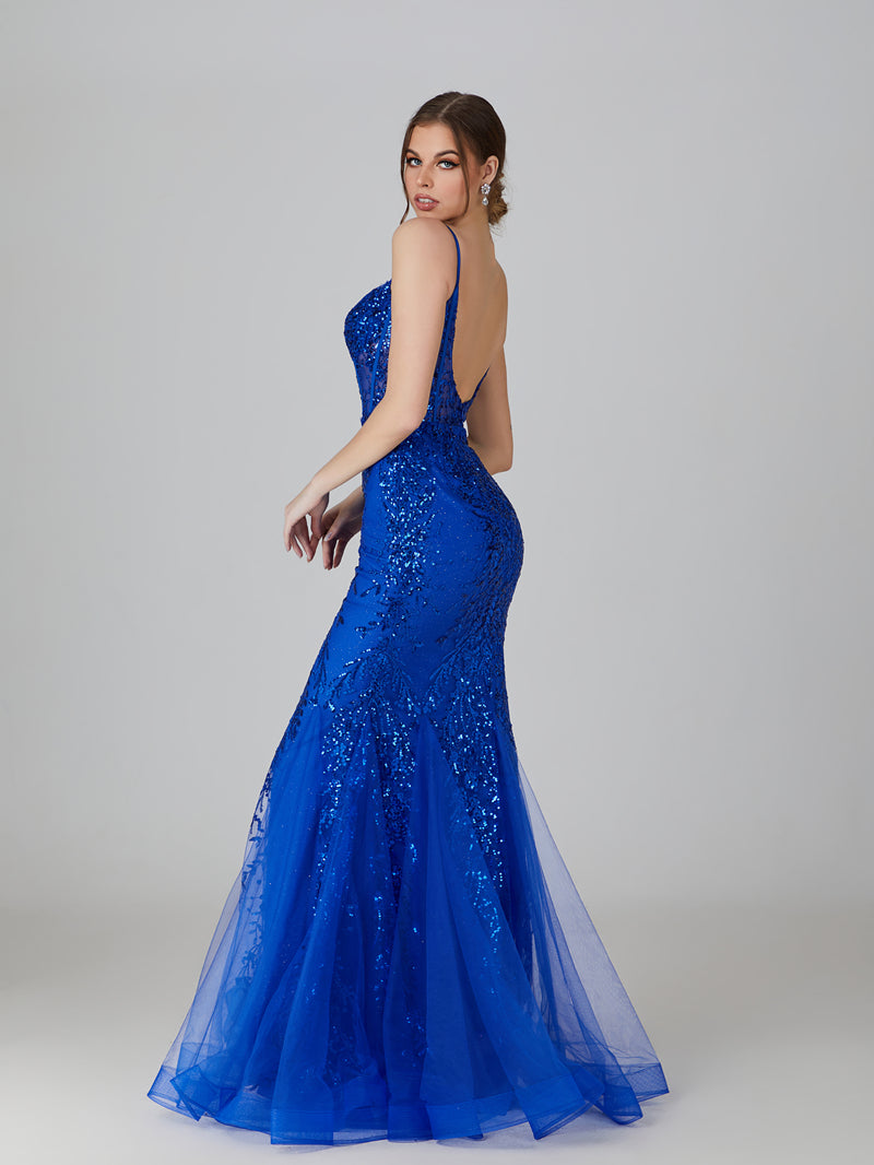 Wholesale Sequin Tulle Mermaid Prom Gown 32776