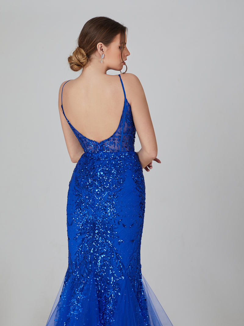 Wholesale Sequin Tulle Mermaid Prom Gown 32776