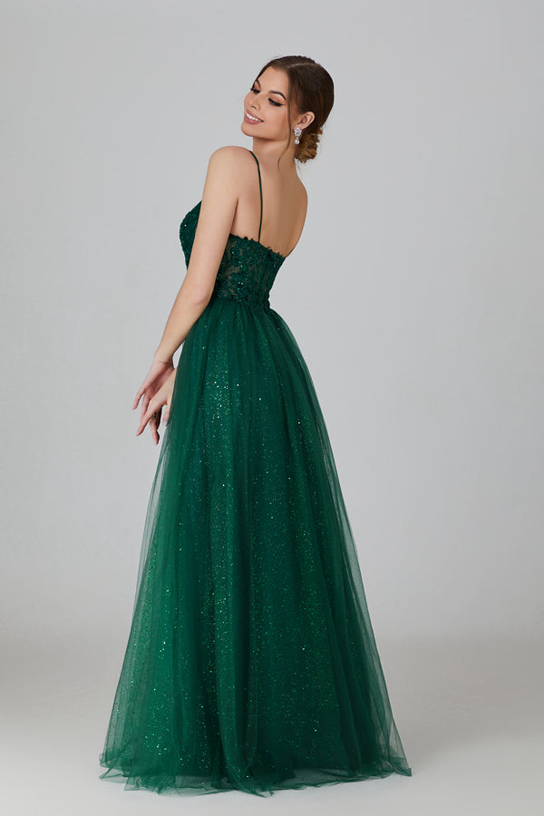 Wholesale Sequin Applique Shimmer Tulle Prom Gown 32713