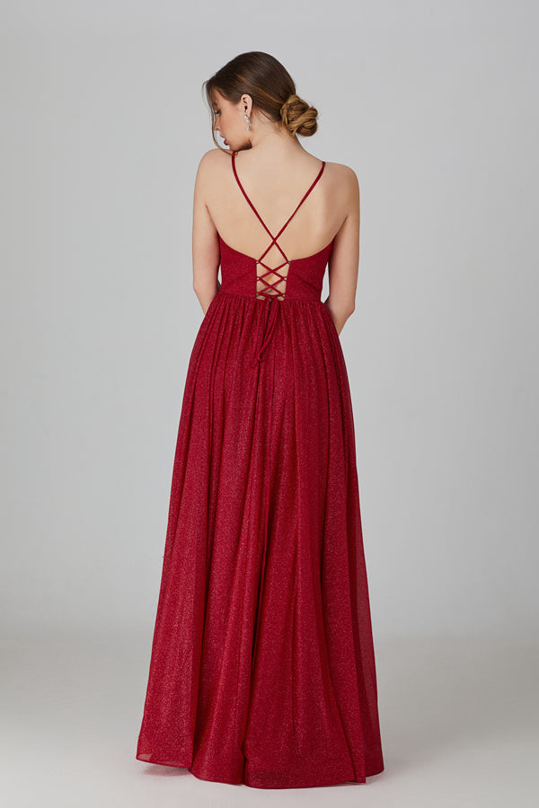 Wholesale Timeless Charm Wine Prom Gown - Embrace Classic Beauty 32765B