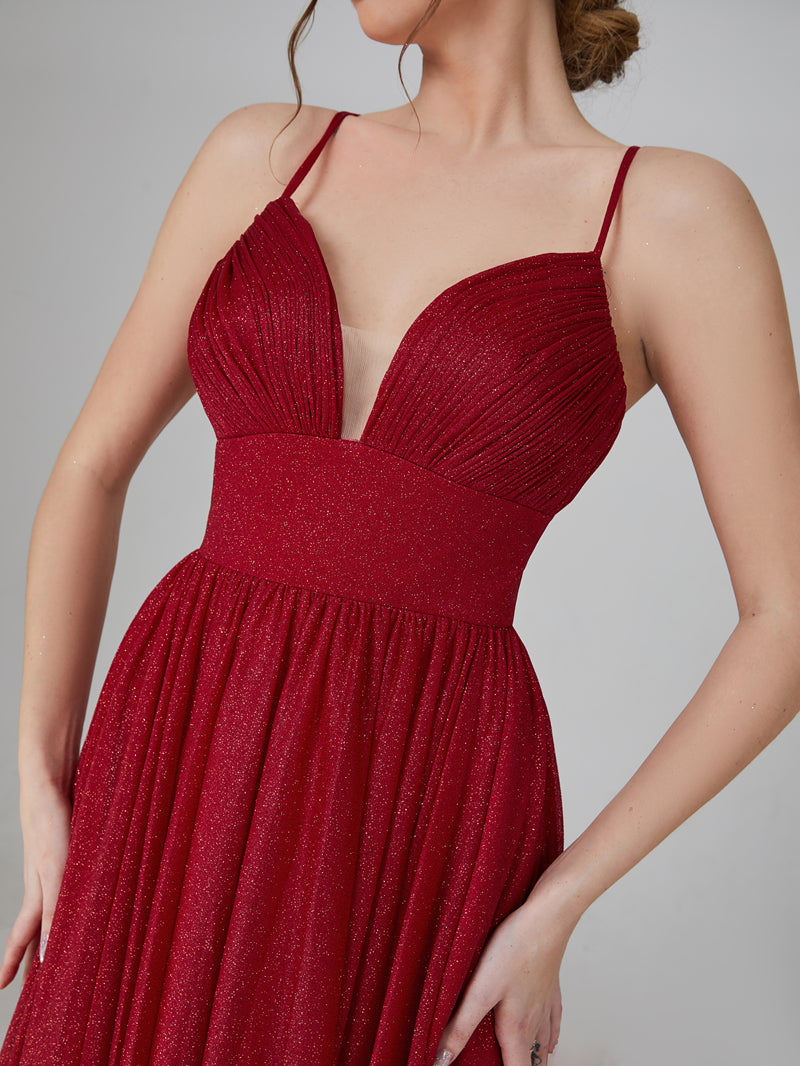Wholesale Sparkle V - Neck Evening Gown with Pockets 32765b