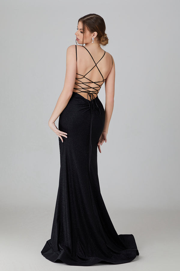 Wholesale Shimmer Fabric Prom Gown w/ Crisscross Back And Slit 32732