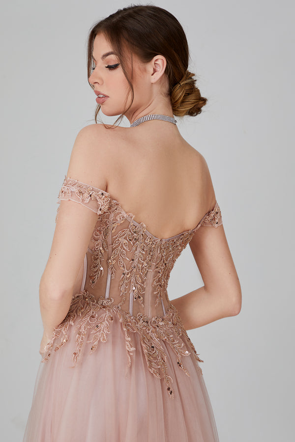 Wholesale Elegance Lace Applique Capelet Prom Gown 32737