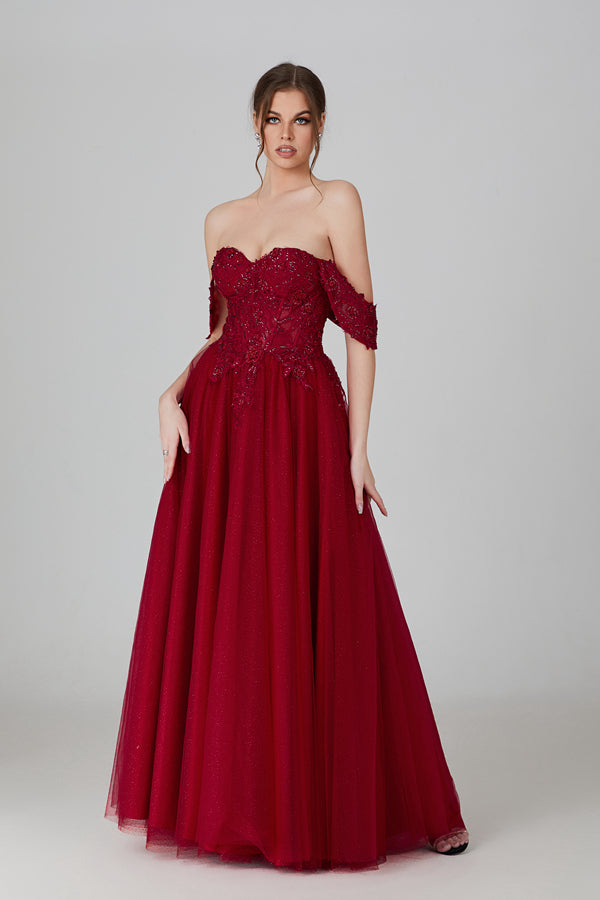Wholesale Applique A Hand - Hot Fix Rhinestone Prom Gown 32717