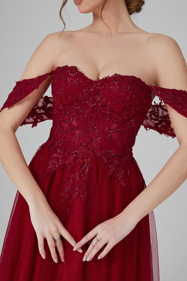 Wholesale Applique A Hand - Hot Fix Rhinestone Prom Gown 32717