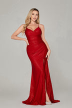 Supplier Strappy Glitter Satin Mermaid Gown 32798