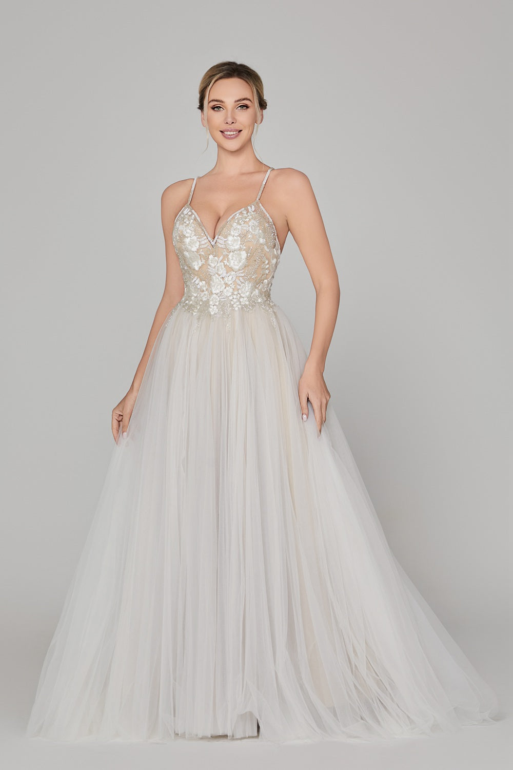 Wholesale Spaghetti - Strap Lace Tulle Bridal Gown 32850