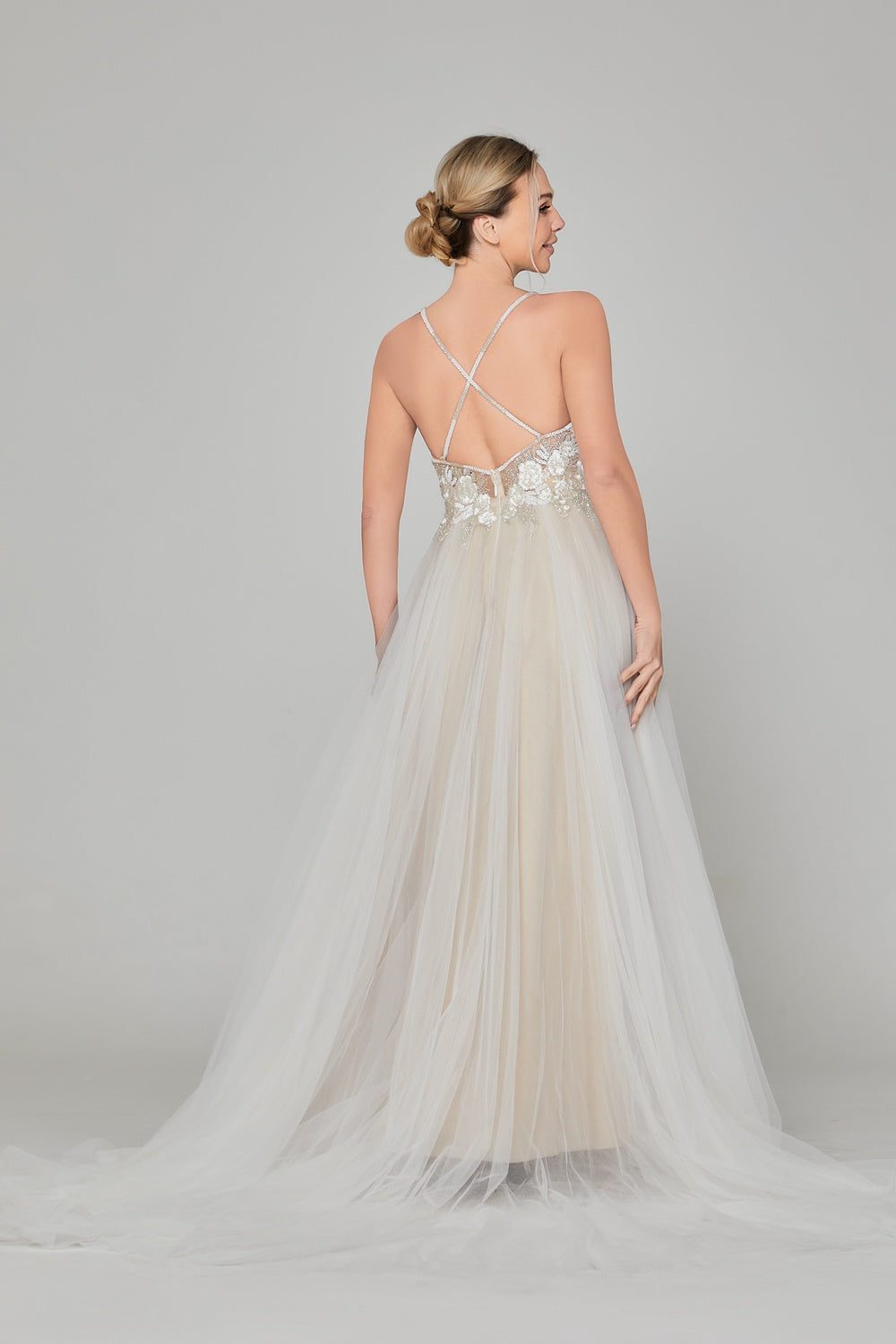 Wholesale Spaghetti - Strap Lace Tulle Bridal Gown 32850