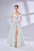 Wholesale Sexy Elegant Off - Shoulder Prom Dress with High Slit 33103