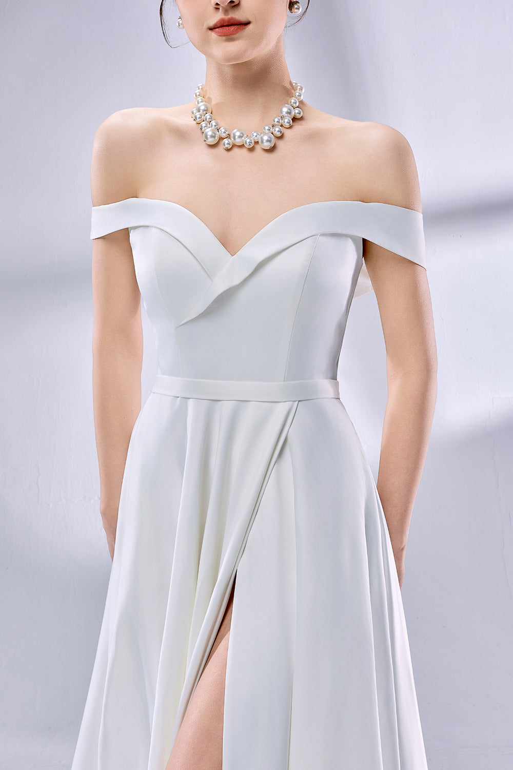 Wholesale Sexy Elegant Off - Shoulder Prom Dress with High Slit 33103