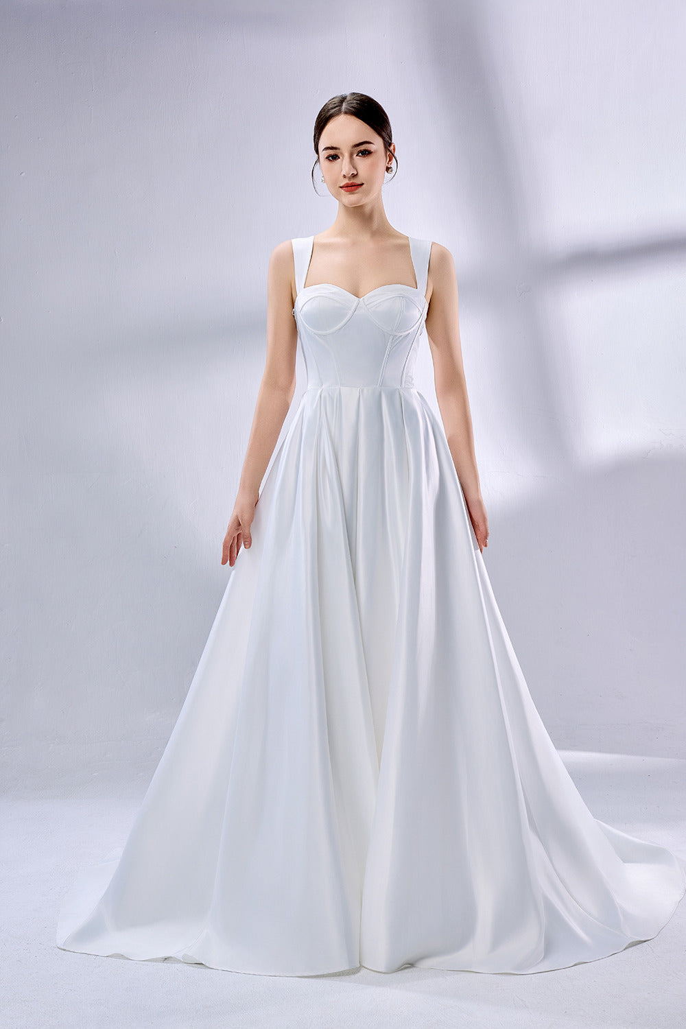 Wholesale Square - Neck Satin Ball Gown Bridal Dress 3325