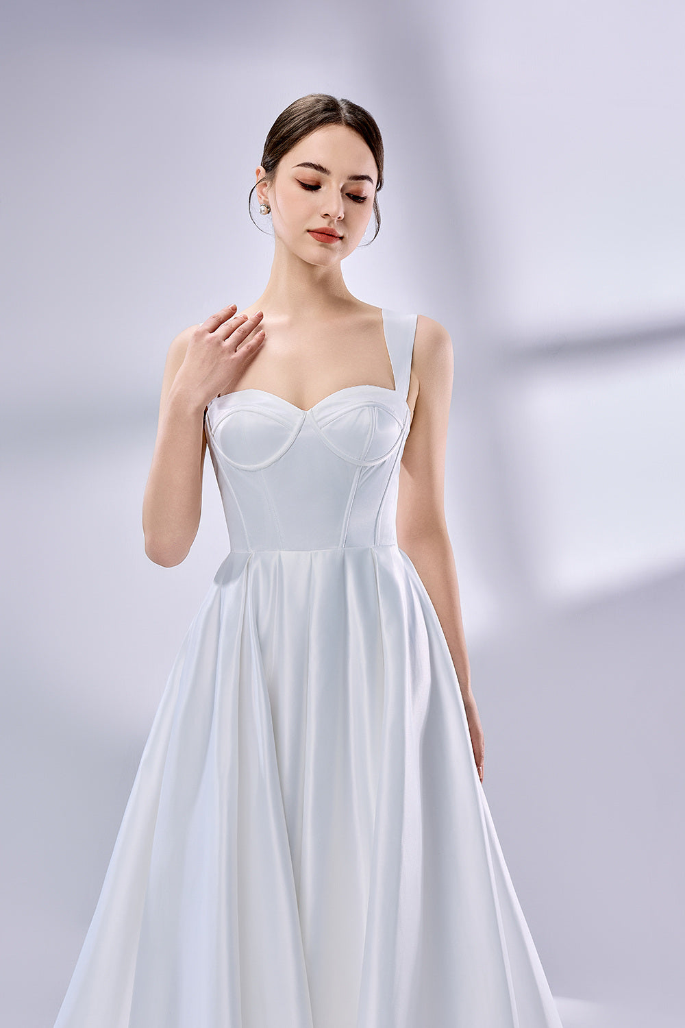 Wholesale Square - Neck Satin Ball Gown Bridal Dress 3325