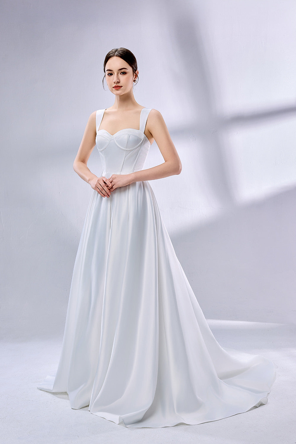 Wholesale Square - Neck Satin Ball Gown Bridal Dress 3325