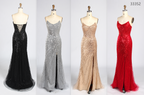 Wholesale Red Sequin Spaghetti Strap Prom Dress 33352