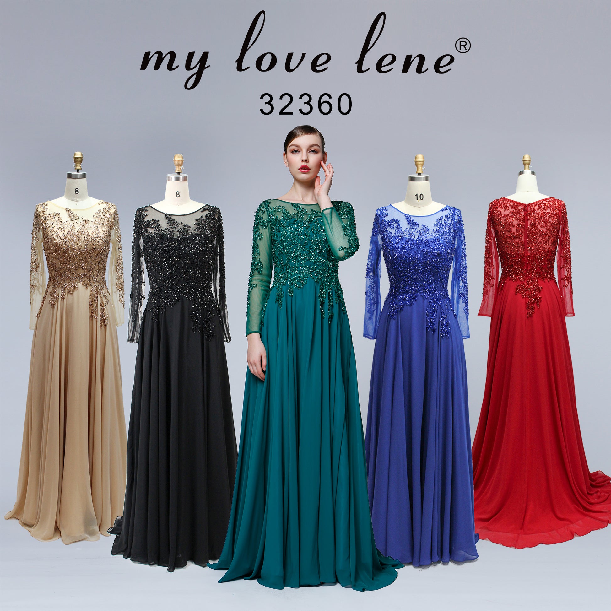 Wholesale Multi-Color Sequin Long-Sleeve Mother Dress 32360