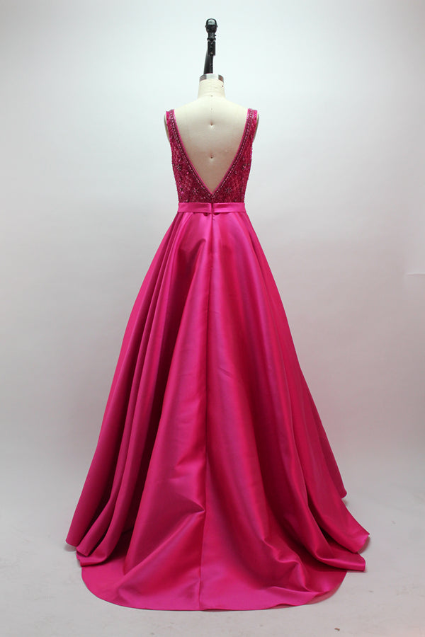 Wholesale Dazzling Elegance Hand-Beaded Satin Prom Gown 32418B