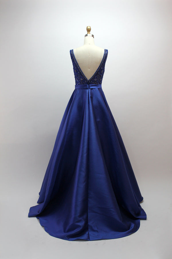 Wholesale Dazzling Elegance Hand-Beaded Satin Prom Gown 32418B
