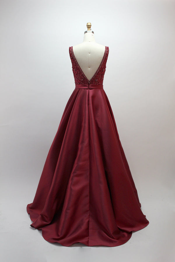 Wholesale Dazzling Elegance Hand-Beaded Satin Prom Gown 32418B