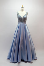 Wholesale Dazzling Elegance Hand-Beaded Satin Prom Gown 32418B