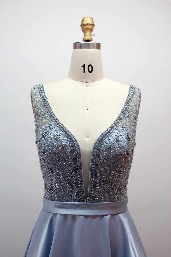 Wholesale Dazzling Elegance Hand-Beaded Satin Prom Gown 32418B