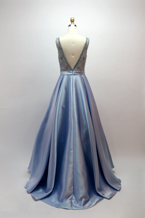 Wholesale Dazzling Elegance Hand-Beaded Satin Prom Gown 32418B