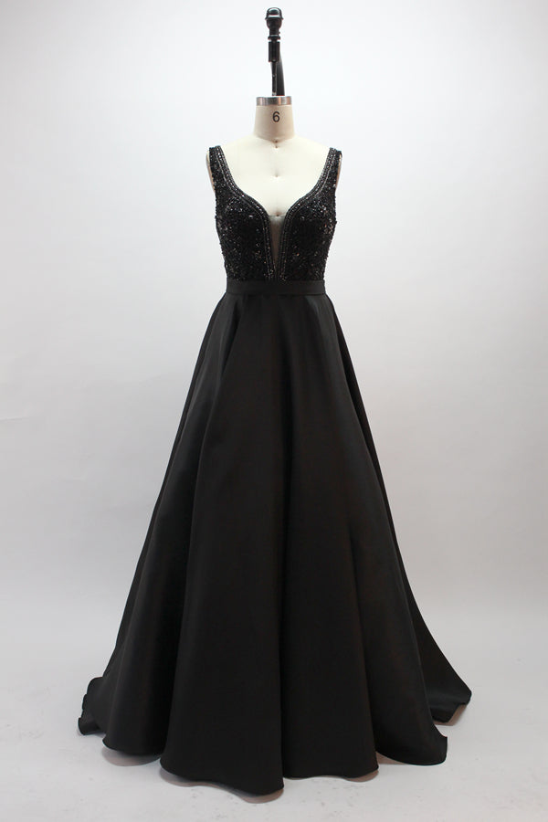 Wholesale Dazzling Elegance Hand-Beaded Satin Prom Gown 32418B