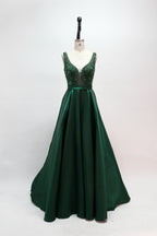 Wholesale Dazzling Elegance Hand-Beaded Satin Prom Gown 32418B