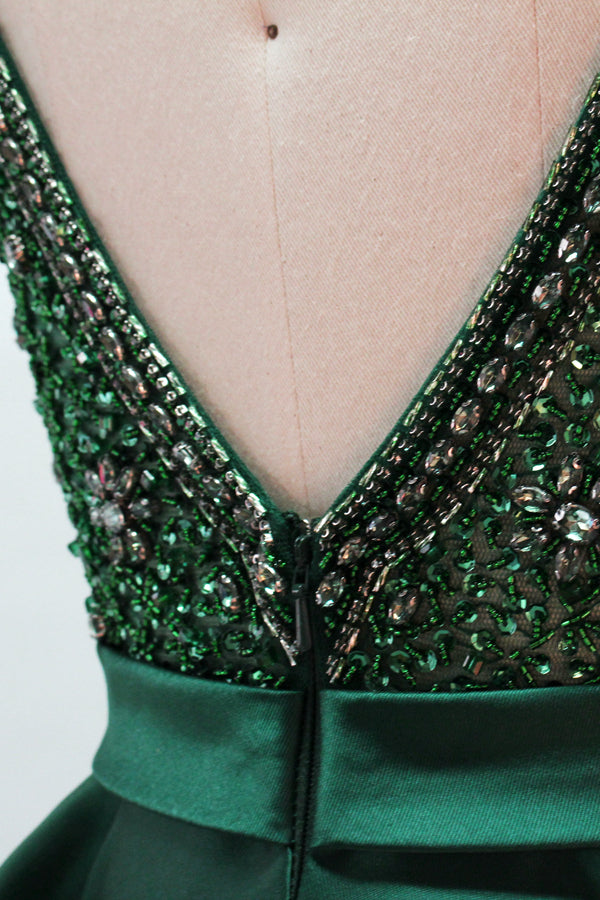 Wholesale Dazzling Elegance Hand-Beaded Satin Prom Gown 32418B