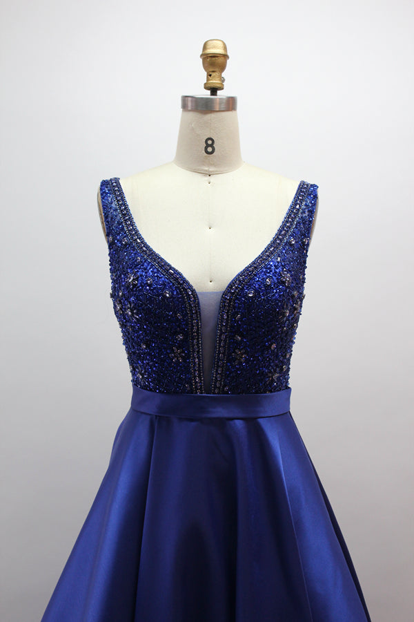 Wholesale Dazzling Elegance Hand-Beaded Satin Prom Gown 32418B