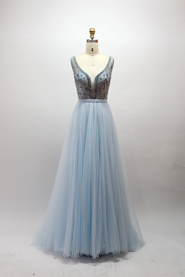 Wholesale Dazzling Elegance Tulle Hand-Beaded Mesh Prom Dresses 32418D