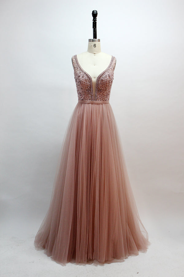 Wholesale Dazzling Elegance Tulle Hand-Beaded Mesh Prom Dresses 32418D