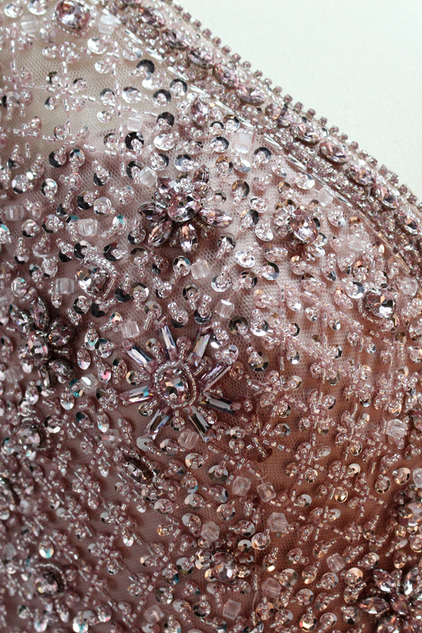Wholesale Dazzling Elegance Tulle Hand-Beaded Mesh Prom Dresses 32418D