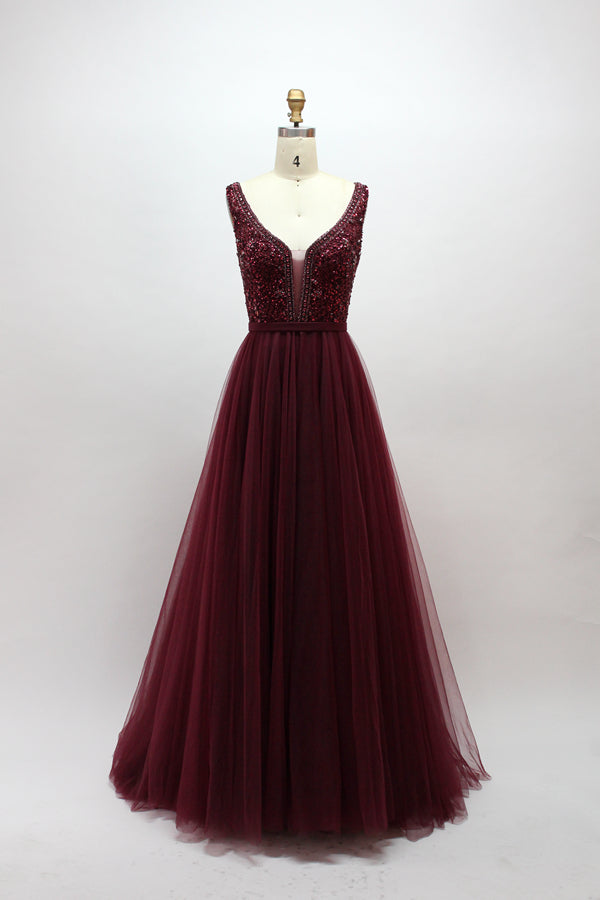 Wholesale Dazzling Elegance Tulle Hand-Beaded Mesh Prom Dresses 32418D