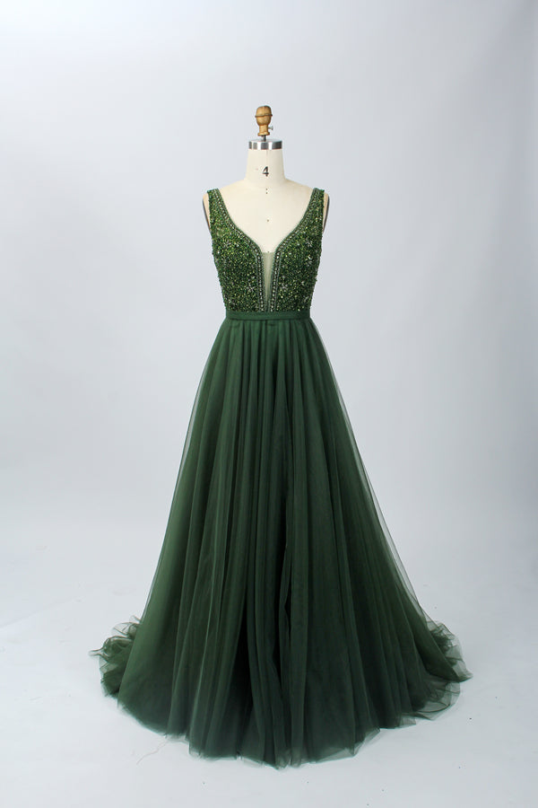 Wholesale Dazzling Elegance Tulle Hand-Beaded Mesh Prom Dresses 32418D