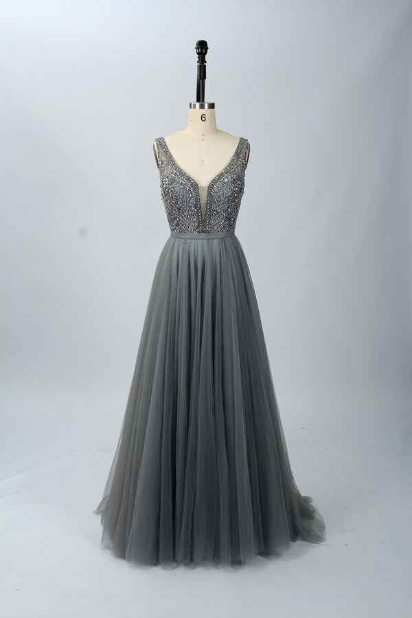 Wholesale Dazzling Elegance Tulle Hand-Beaded Mesh Prom Dresses 32418D