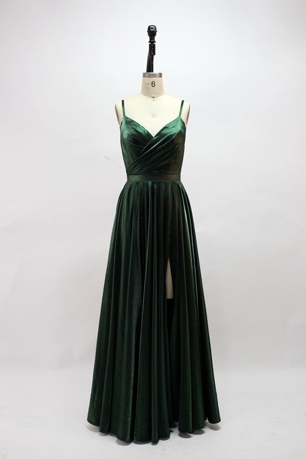 Wholesale Luxurious Allure Velvet Slit Prom Gown 32569