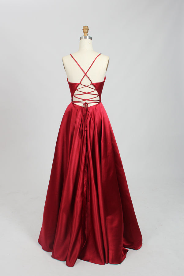 Wholesale Timeless Charm Simple Satin Prom Gown 32636
